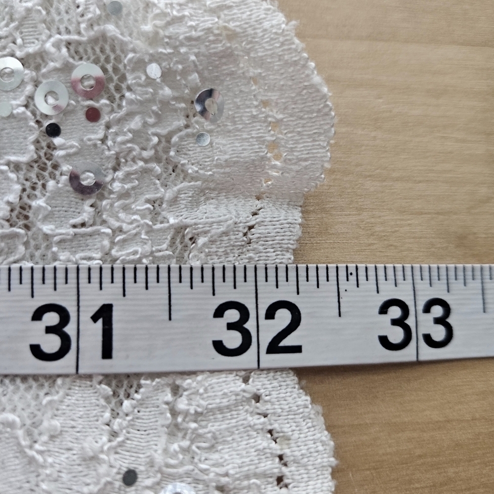 R & M Richards White Sequined Lace Midi Dress Size 6 Wedding Guest Dress - Picture 10 of 11